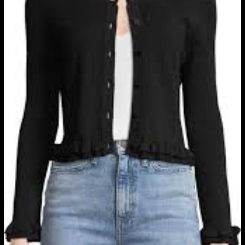 Milly ruffled hem cardigan size small
